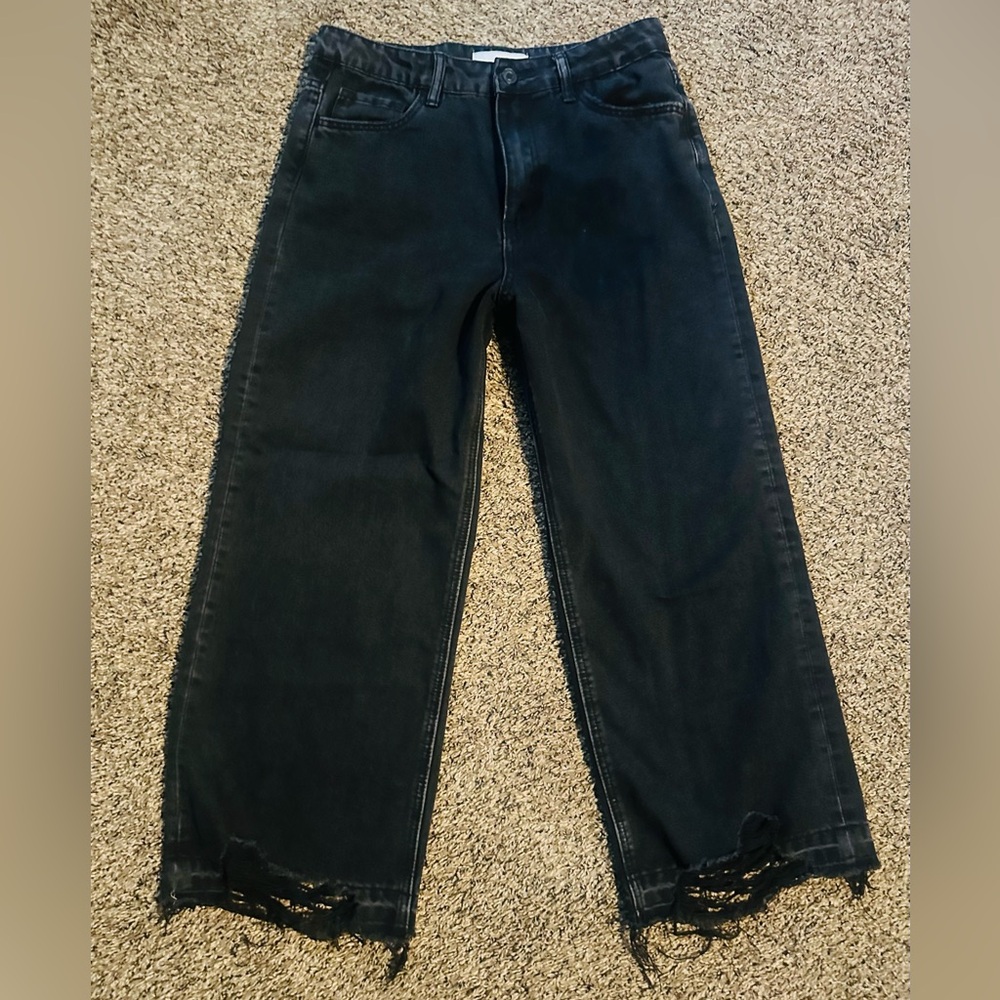 Vervet distressed Wide Leg Black Jeans. - Picture 7 of 13